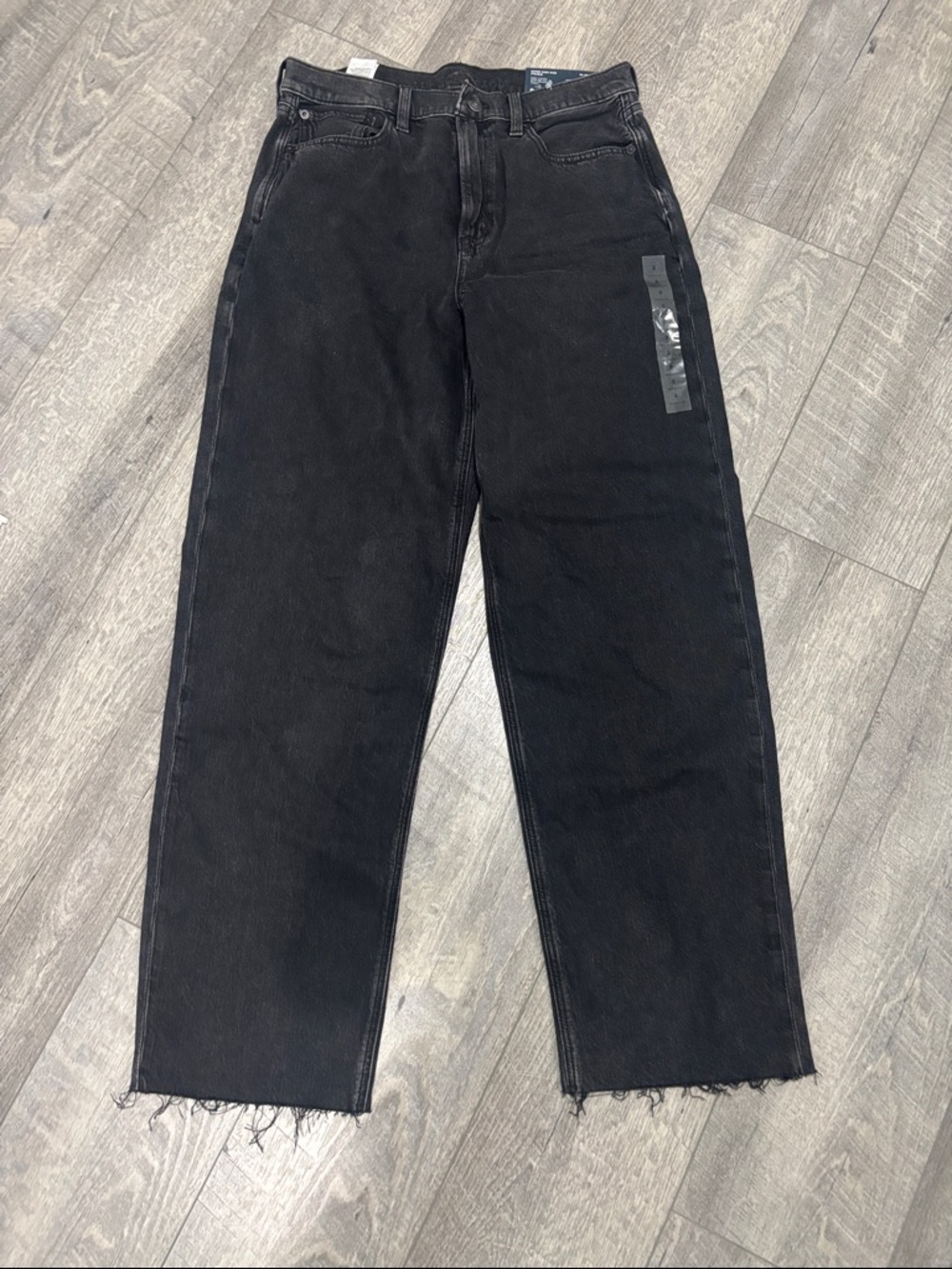 American Eagle Outfitters Women's Black Straight-Leg Jeans